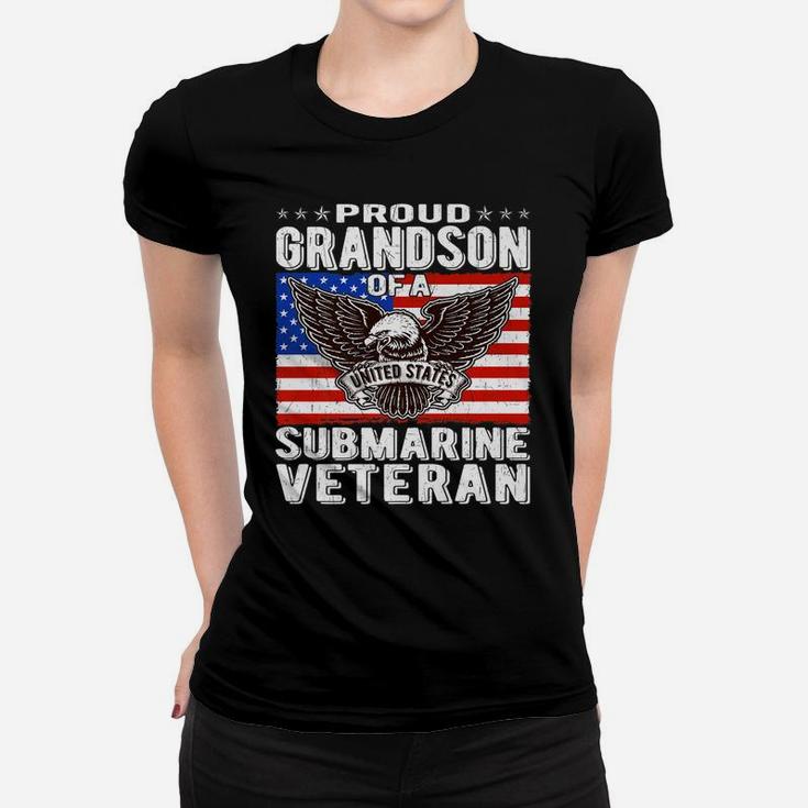 Proud Grandson Of Submarine Veteran Patriotic Military Gifts Women T-shirt