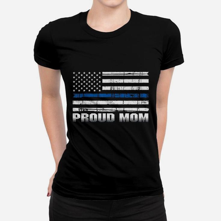 Proud Mom American Flag Women T-shirt