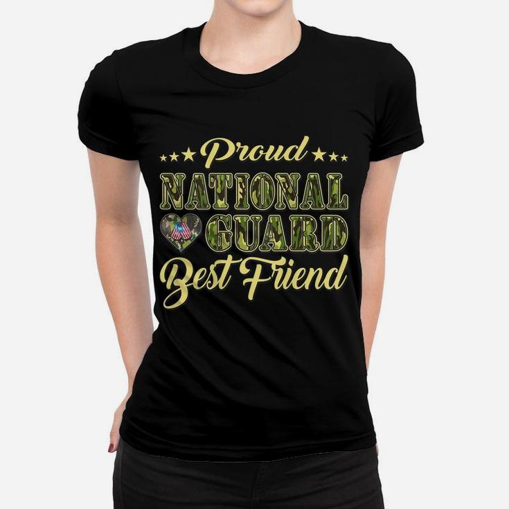 Proud National Guard Best Friend Dog Tags Heart Buddy Gift Women T-shirt