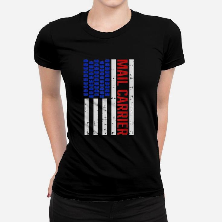 Proud Patriotic Postal Worker American Flag Women T-shirt