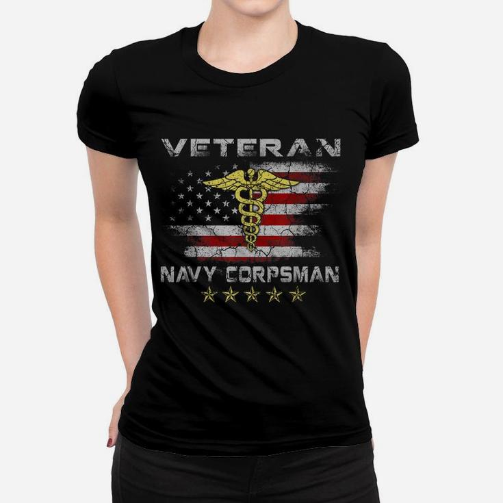 Proud Veteran Navy Corpsman T-Shirt Gifts For Men Women T-shirt