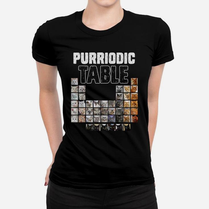 Purriodic Table Periodic Elements Cat Chemistry Chemist Women T-shirt