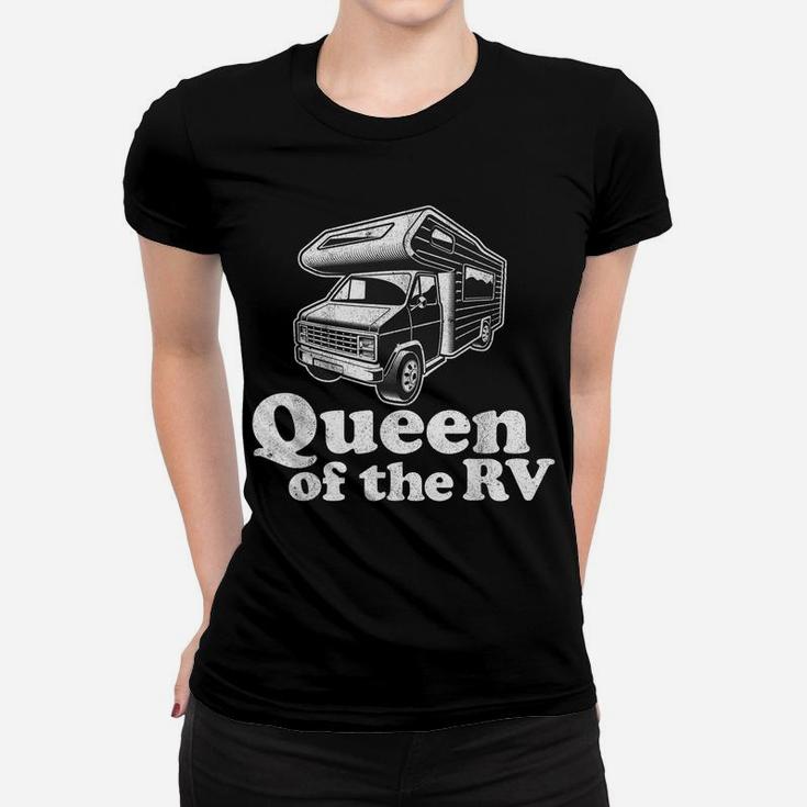 Queen Of The Rv Funny Camping Retro Motorhome Womens Gift Women T-shirt