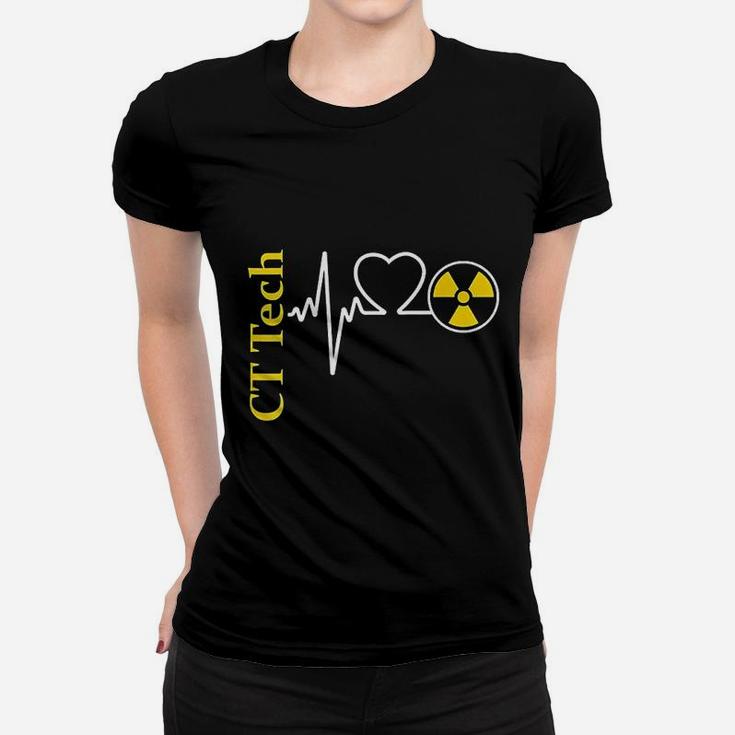 Radiology Ct Tech Nuclear Radiation Heartbeat Women T-shirt