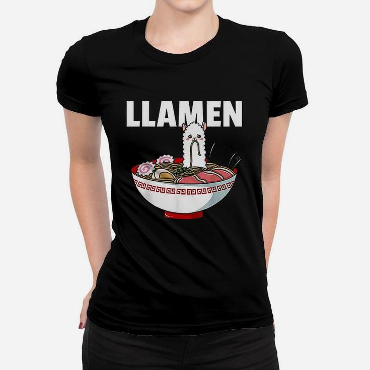 Ramen Llama Noodle Llamen Japanese Bowl Cup Miso Women T-shirt