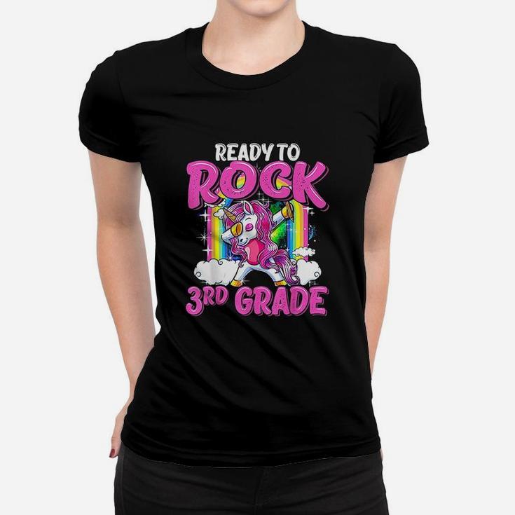 Ready To Rock 3Rd Grade Dabbing Unicorn Back To School Women T-shirt