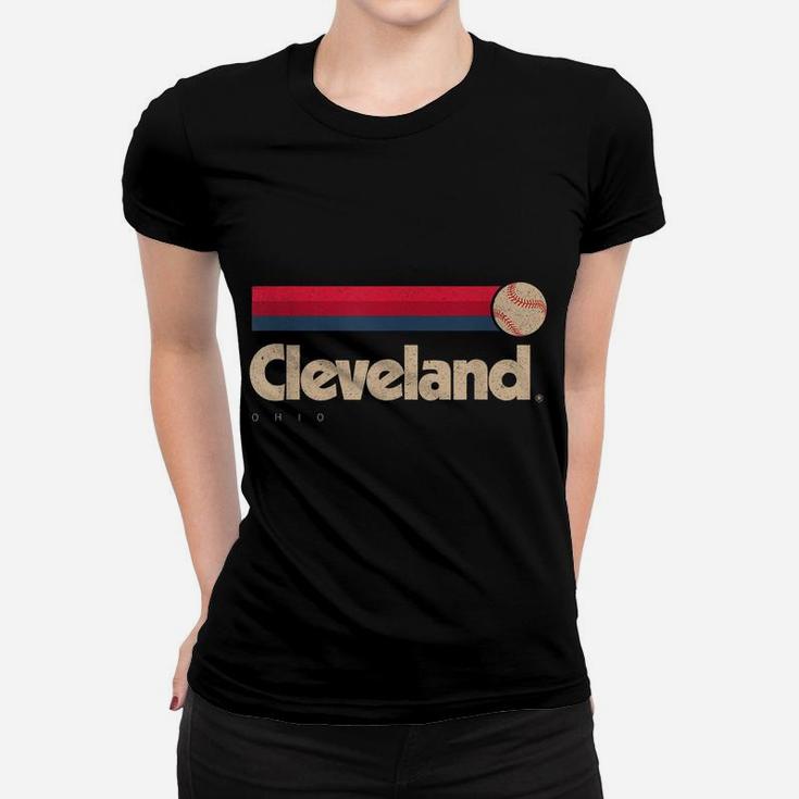Red Cleveland Baseball Softball City Ohio Retro Cleveland Women T-shirt