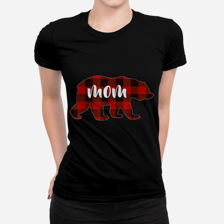 Red Plaid Mom Buffalo Matching Family Mama Pajama Christmas Women T-shirt