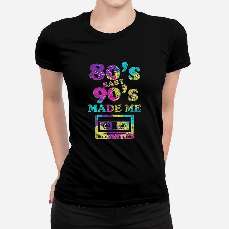 Retro 80S Baby 90S Made Me Vintage Cassette Women T-shirt