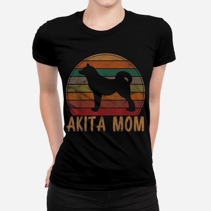 Retro Akita Mom Gift Akita Dog Owner Mother Pet Mama Women T-shirt