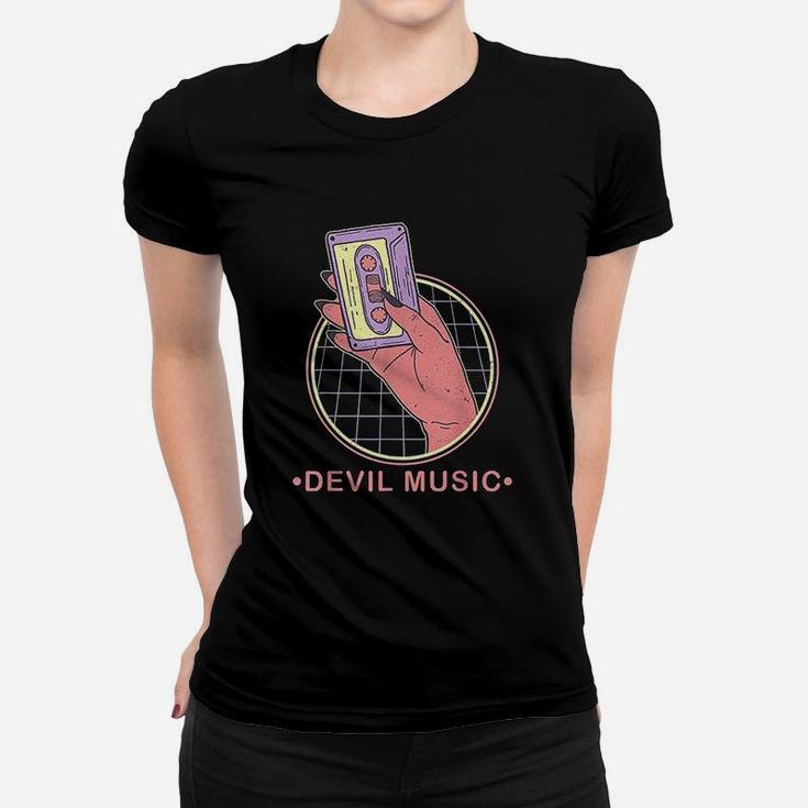 Retro Devil Music Gift  80S Aesthetic Occult Women T-shirt