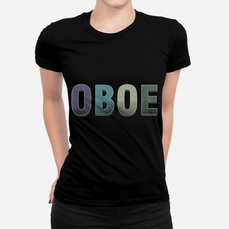 Retro Oboist Oboe Typographic Hoodie Musician Pullover Women T-shirt