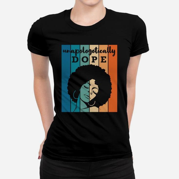 Retro Pride Afro African American Words Christmas Bday Gift Women T-shirt