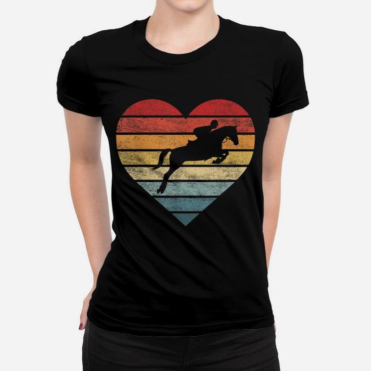 Retro Sunset Horse Lover Rider Equestrian Horseman Sweatshirt Women T-shirt