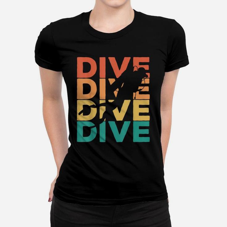 Retro Vintage Diving Gift For Scuba Divers Women T-shirt