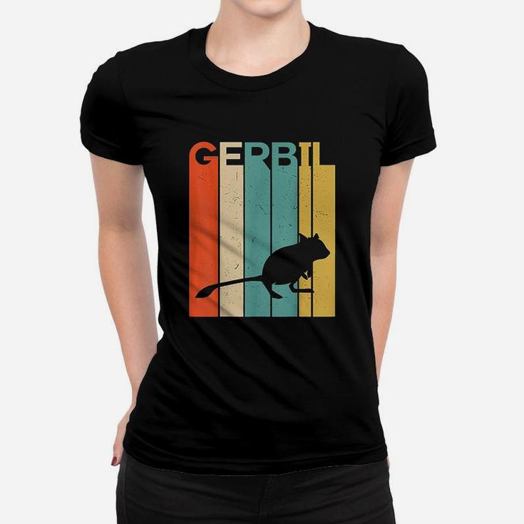 Retro Vintage Gerbil Silhouette Gerbil Lover Gerbil Owner Women T-shirt