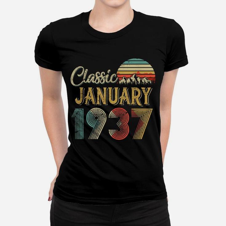 Retro Vintage January 1937 83Rd Birthday Gift For Men Women Women T-shirt