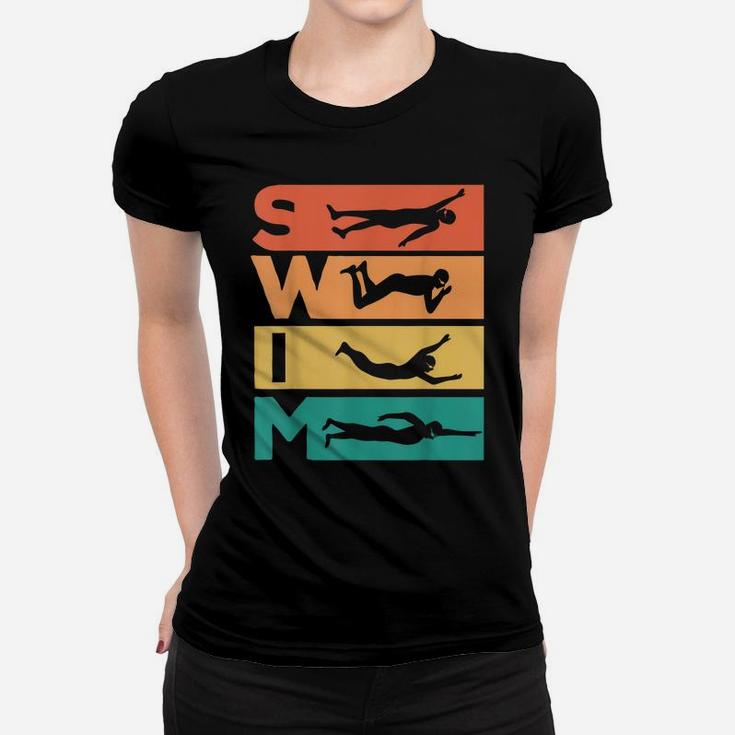 Retro Vintage Swimming Gift For Swimmers Women T-shirt