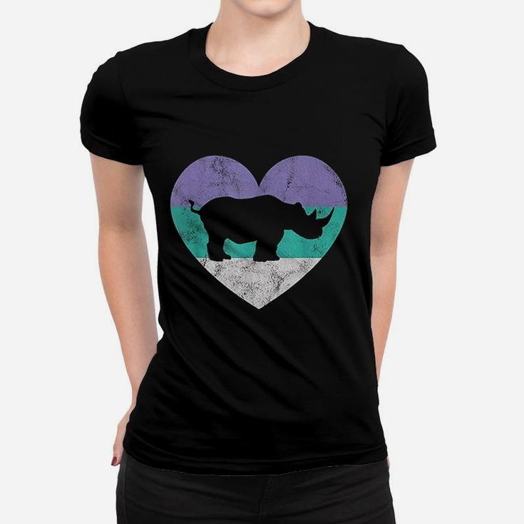 Rhino For Women And Girls  Cute Retro Rhinoceros Women T-shirt