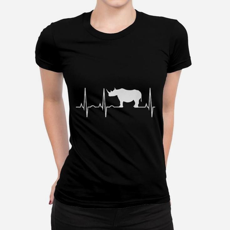 Rhino Heartbeat  Rhinoceros Women T-shirt