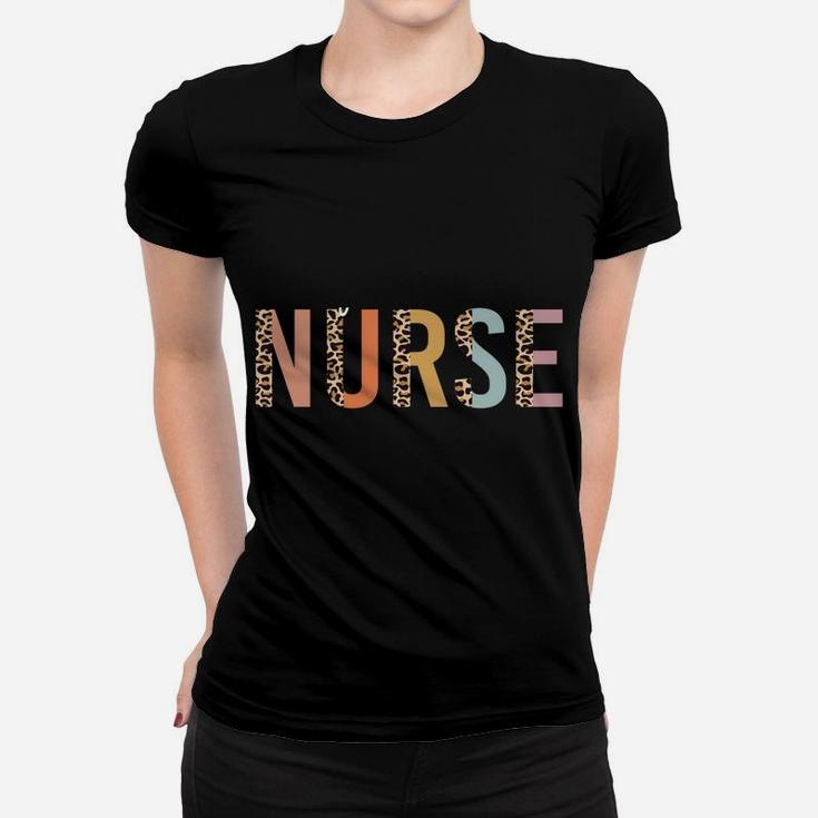 Rn Nurse Leopard Print Registered Nurse Nursing School Women Sweatshirt Women T-shirt