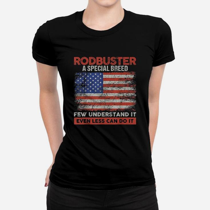 Rodbuster American Welder Flag Iron Worker Women T-shirt