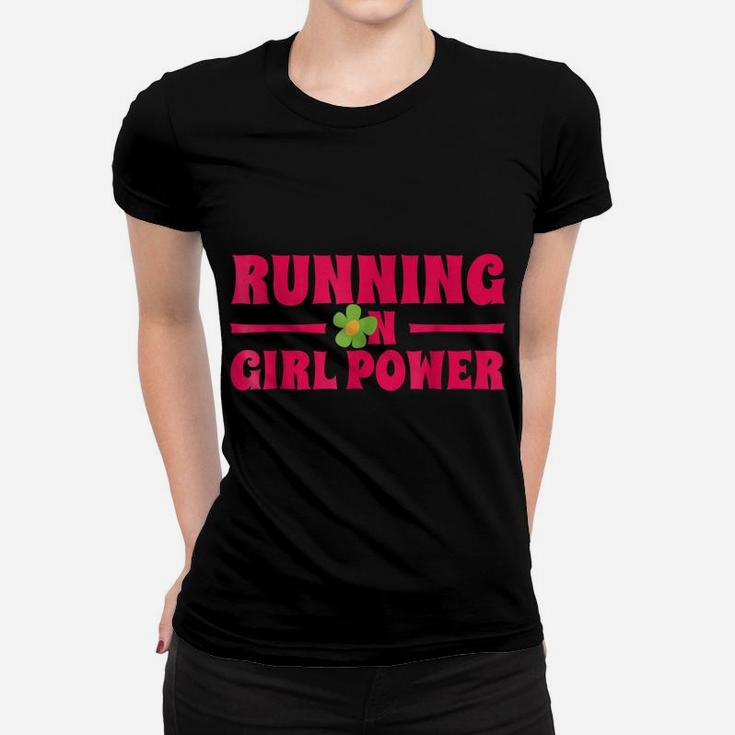 Running On Girl Power Tshirt Young Feminist Flower Power Women T-shirt