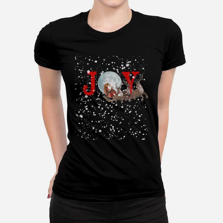 Santa And Sleigh Bring Joy On A Snowy Christmas Eve Holiday Sweatshirt Women T-shirt