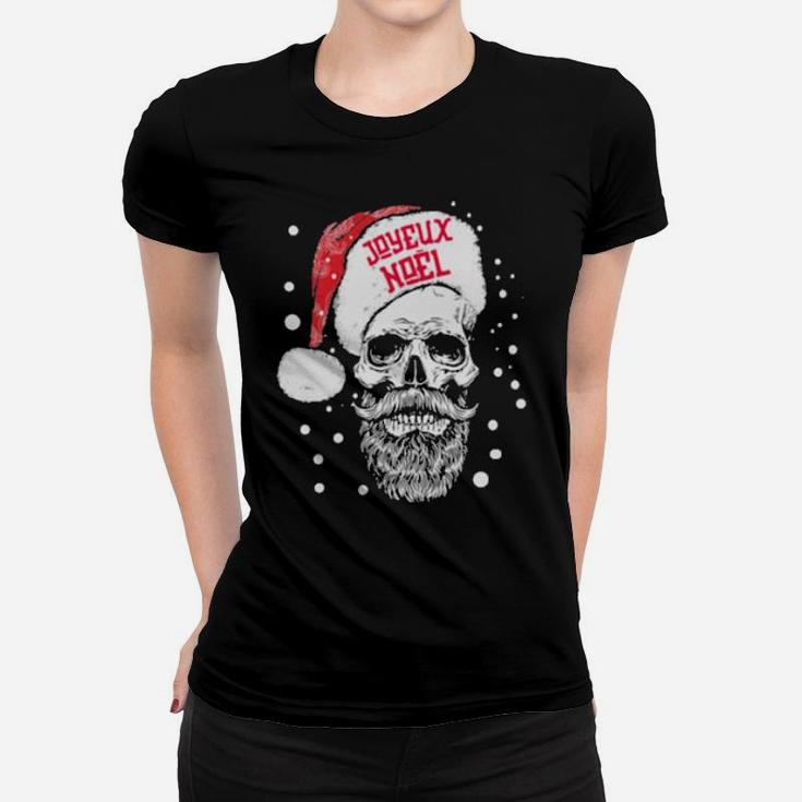 Santa Skull Joyeux Noel Women T-shirt