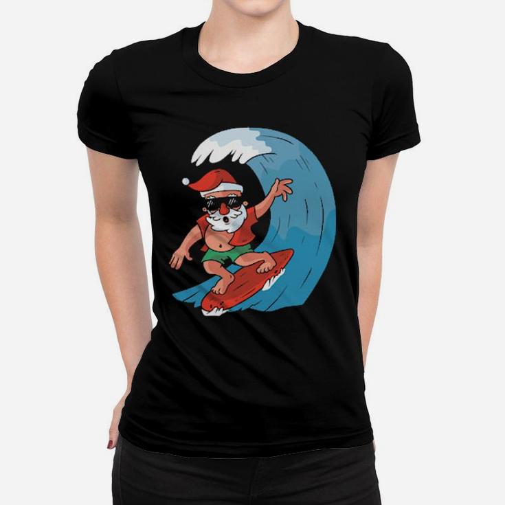 Santa Surfing Art Women T-shirt