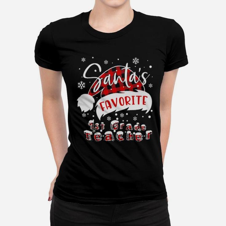 Santa's Favorite 1St Grade Teacher Women T-shirt