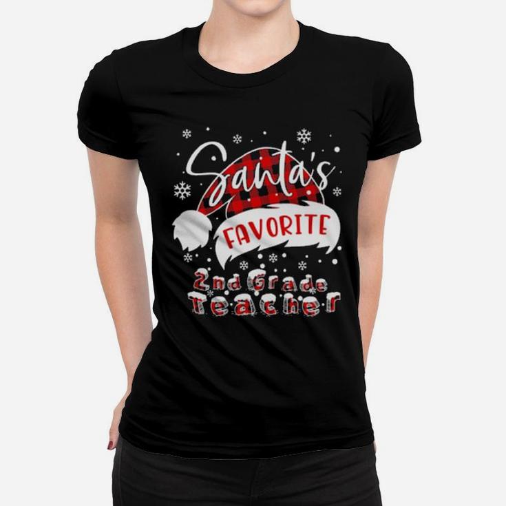 Santa's Favorite 2Nd Grade Teacher Women T-shirt