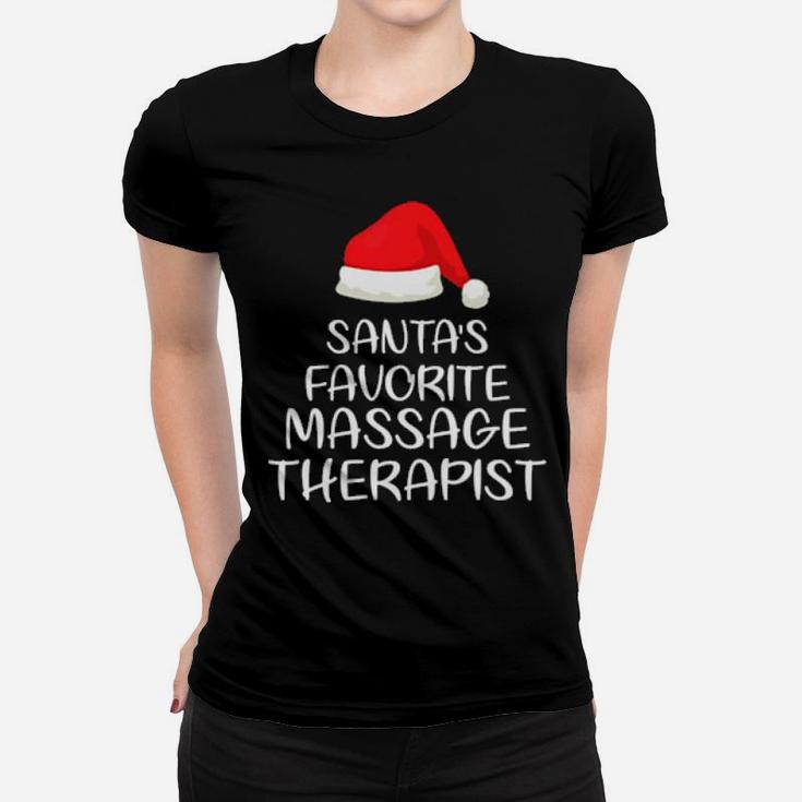 Santa's Favorite Massage Therapist Matching Family Xmas Women T-shirt