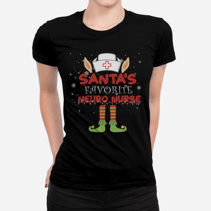 Santa's Favorite Neuro Nurse Christmas Costume Xmas Women T-shirt