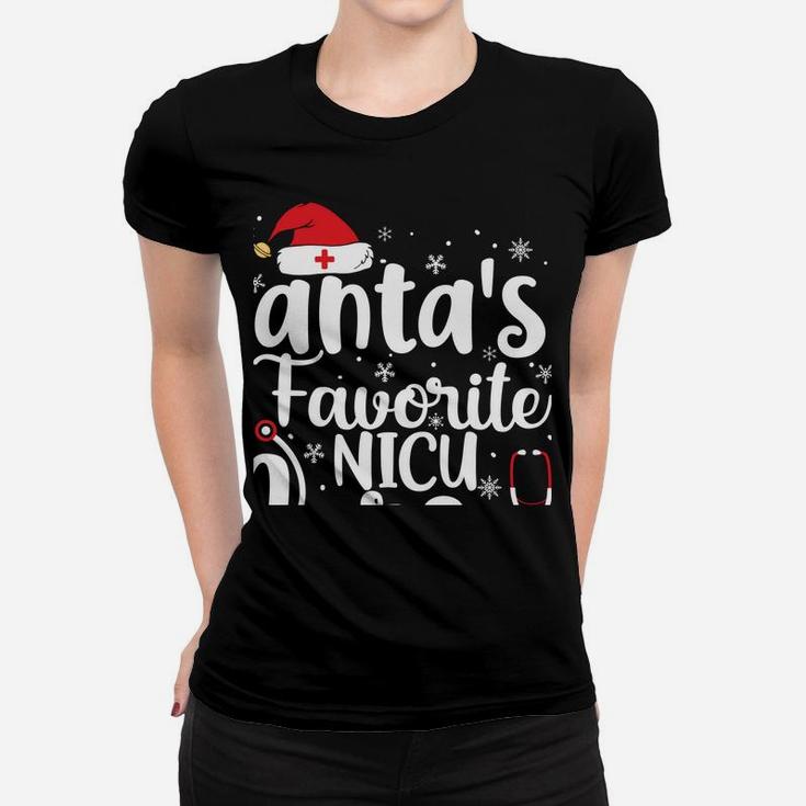 Santa's Favorite Nicu Nurse Merry Christmas Cute Nurse Gifts Sweatshirt Women T-shirt
