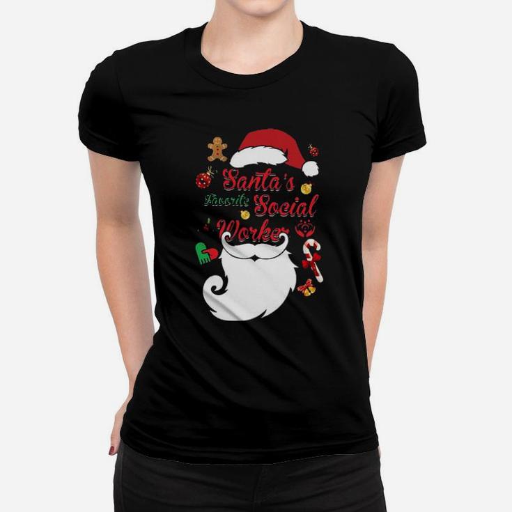 Santa's Favorite Social Worker Women T-shirt