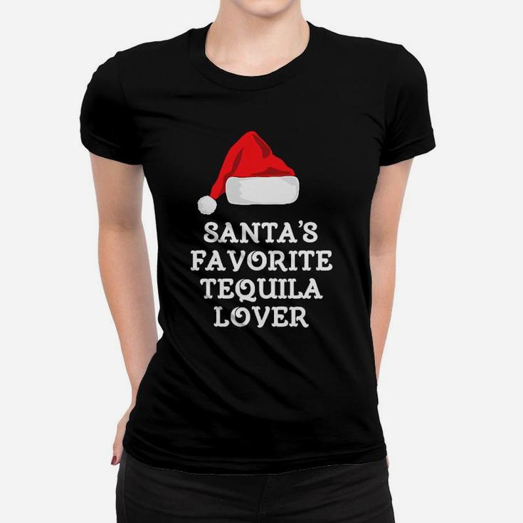 Santa's Favorite Tequila Lover Santa Hat Women T-shirt