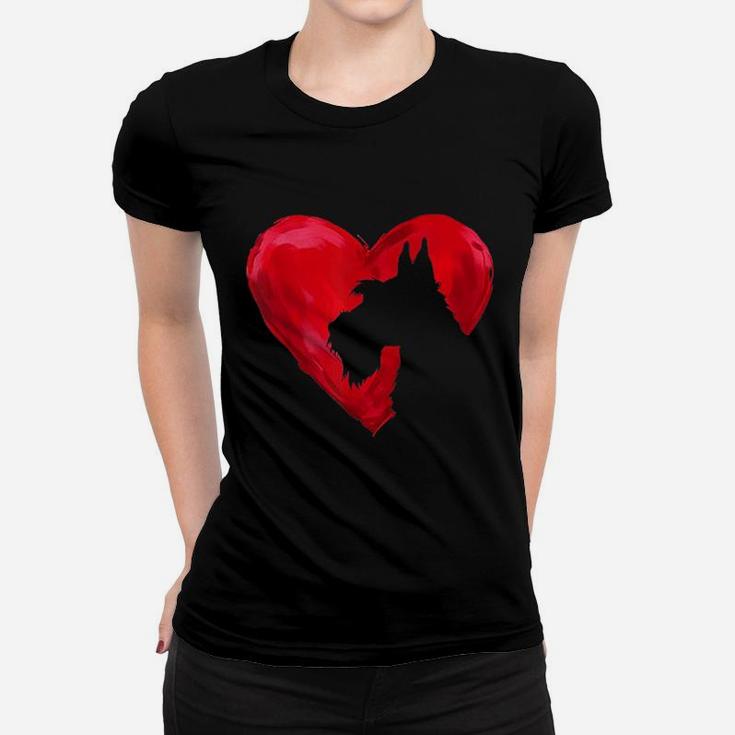 Schnauzer Heart Dog Lover Women T-shirt