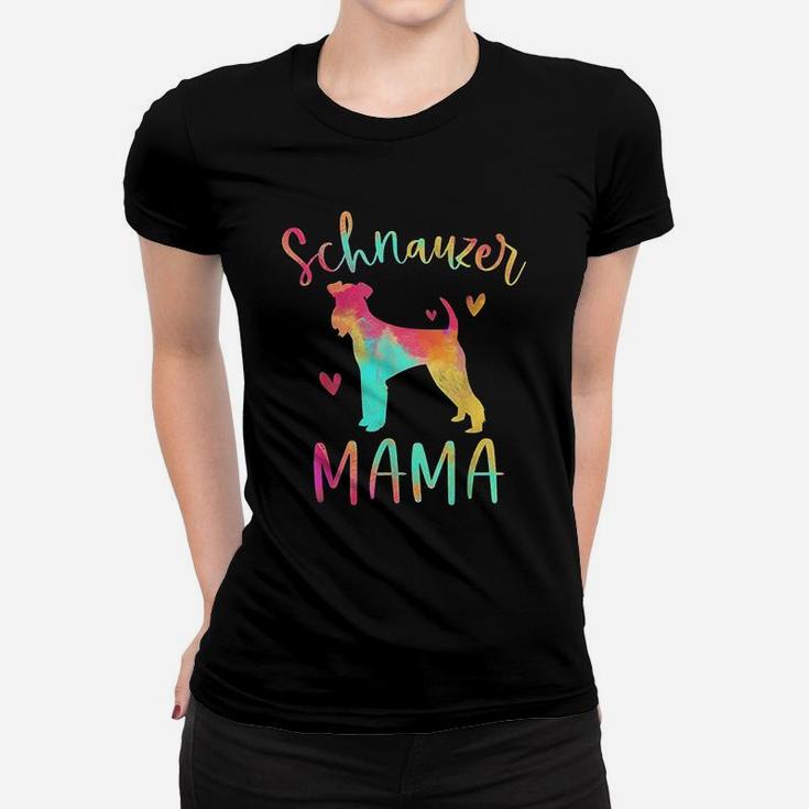 Schnauzer Mama Colorful Schnauzer Gifts Dog Mom Women T-shirt