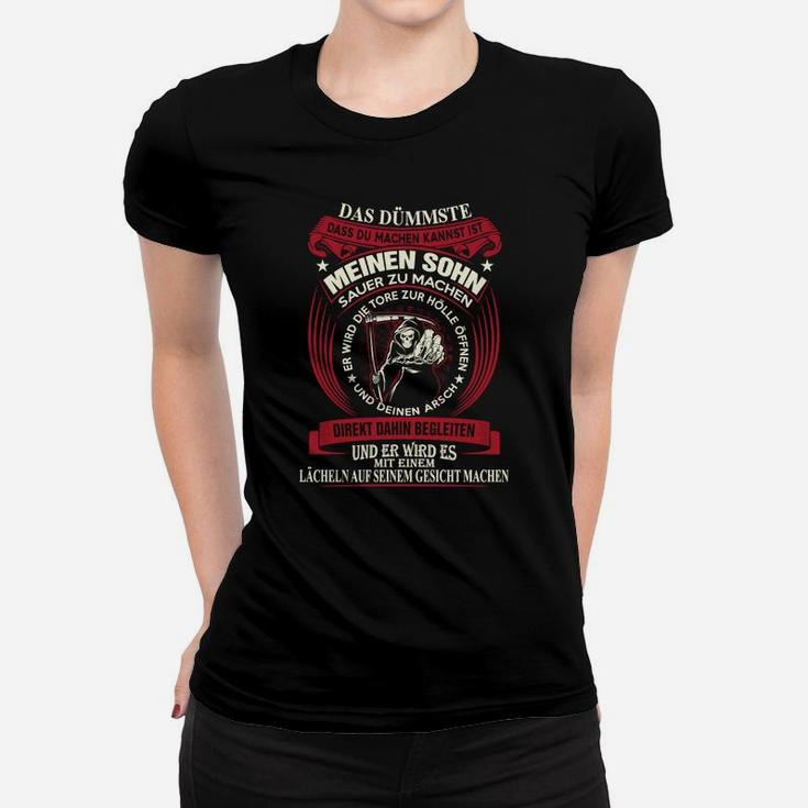 Schwarzes Löwenmotiv Frauen Tshirt für Väter, Spruch Design Tee