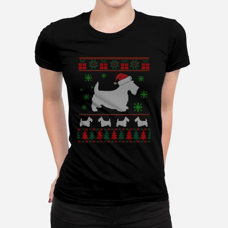 Scottie Dog Ugly Christmas Sweater Gift For Dog Lovers Sweatshirt Women T-shirt