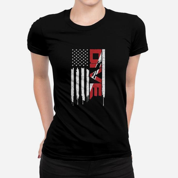 Scuba Diving America Flag Women T-shirt