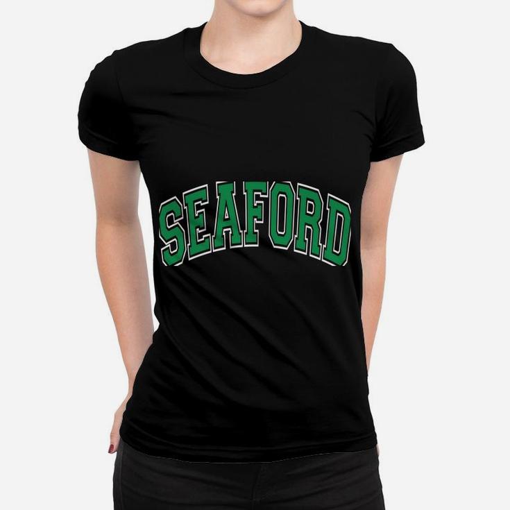 Seaford Ny Varsity Style Green Text Women T-shirt