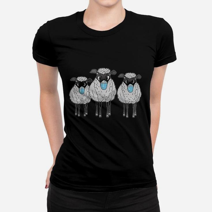 Sheep Wearing Face Funny Sheep Lover Gift Women T-shirt
