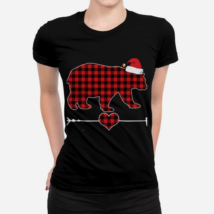 Sister Bear Christmas Pajama Red Plaid Buffalo Family Gift Women T-shirt