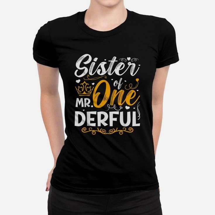 Sister Of Mr One Derful Party Matching Family 1St Birthday Women T-shirt