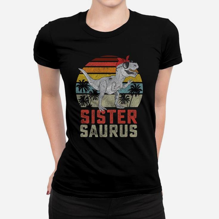 Sistersaurus T Rex Dinosaur Sister Saurus Family Matching Women T-shirt