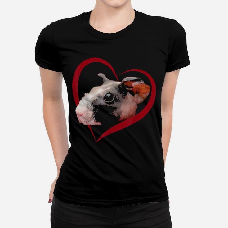 Skinny Guinea Pig Love Heart Valentines Day Women T-shirt