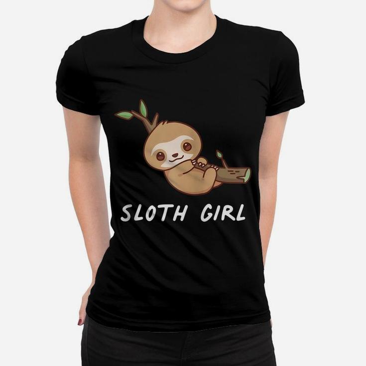 Sloth Girl Cute Animal Kawaii Lover Aesthetic Family Zip Hoodie Women T-shirt