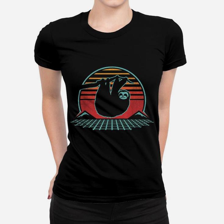 Sloth Retro Vintage 80S Style Zoologist Animal Lover Gift Women T-shirt